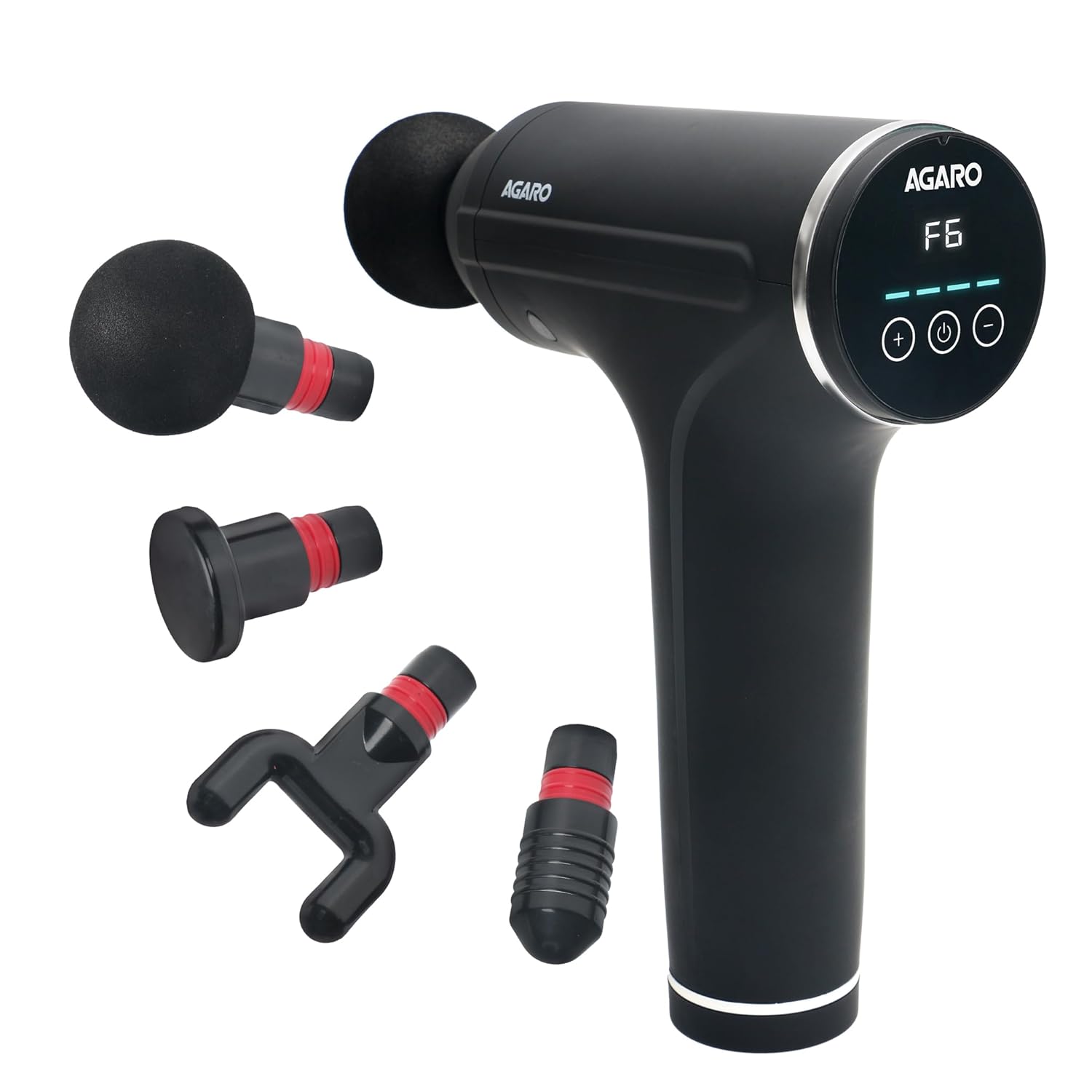 Massager Gun 4 Heads, 6 Speed, Rechargeable, Handheld, Percussion Muscle Massager for Full Body Relief,