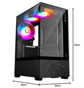 ZEBRONICS ROBUST Premium Gaming Chassis with support for mATX | Mini ITX, Wraparound Tempered Glass, 120mm Multicolor LED Ring Fans, Top Magnetic Dust.