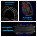 Zebronics Premium Wired USB Gaming Headphone, Simulated 7.1 Surround Sound, 40mm Neodymium Drivers, Windows Software, EQ, Flexible Mic, Multicolor, 2m Braided Cable, Ear Cushion, PC & Laptop (Jet 7.1)